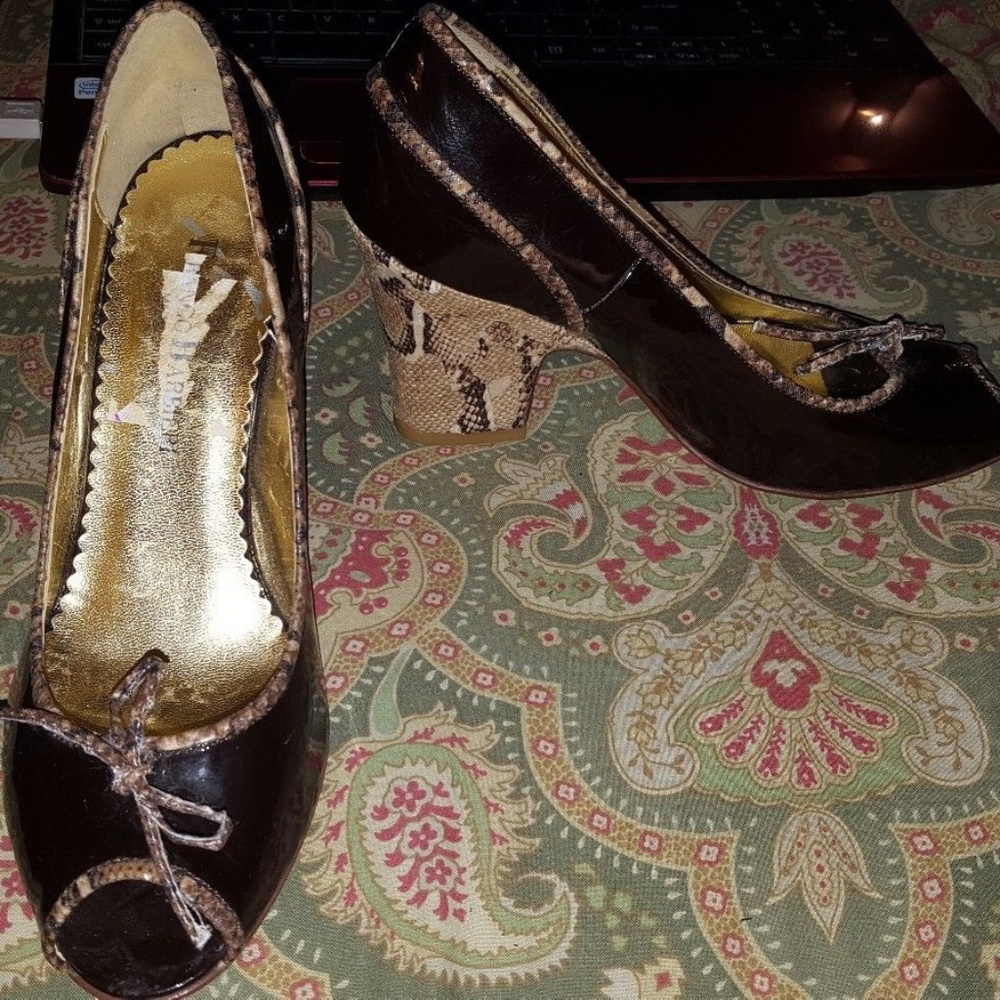 Franco Barbieri size 6.5 brown Italian heels pumps